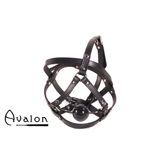 Avalon - TRAPPED - Hodeharness i lær med gag