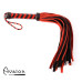 Avalon - HEIR - Svart og Rød Flogger med 36 Haler i Semsket Lær 