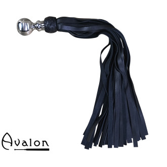 Avalon - KING - Stor Sort Flogger med Kulehåndtak i Metall