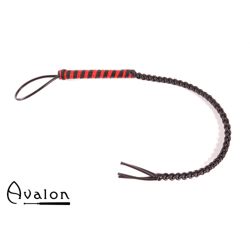 Avalon - RANGER - Sort og rød flettet silikonflogger