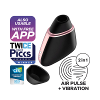 Satisfyer - Love Triangle - Reisevennlig Trykkbølgevibrator - Sort