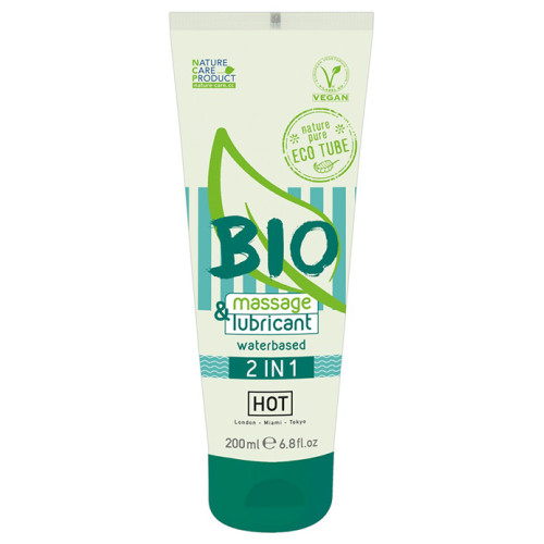 HOT - Bio Massasje og Glidemiddel - Vannbasert 200ml HOT - Bio Massasje og Glidemiddel - Vannbasert 200ml