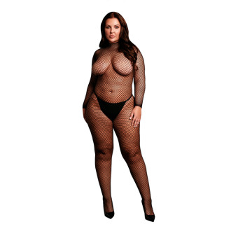 Le Desir - Fishnet Catsuit med lange ermer - Queen Size - XL til 4XL