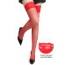 Gnist - Nettingstrømper med Blondekant - Rød Gnist - Nettingstrømper med Blondekant - Rød