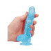 Realrock – Crystal Clear – Realistisk Dildo med Pung – Blå - 15 cm