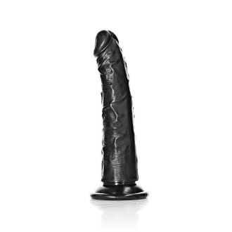RealRock - Slim Realistic Dildo med sugekopp - 6" / 15,5 cm  - Sort 