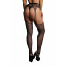Le Desir - Strømper med strømpeholder i netting og blondemønster - Sort Le Desir - Strømper med strømpeholder i netting og blondemønster - Sort