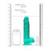 Realrock – Crystal Clear – Dildo med pung og sugekopp – Grønn - 21 cm