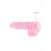 Realrock – Crystal Clear – Realistisk Dildo med Pung – Rosa - 15 cm