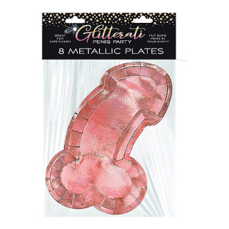 LITTLE GENIE - Glitterati Penis Rose Gold - 8 pk fat 