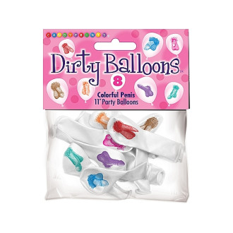 LITTLE GENIE  - Dirty Penis - 8 pk ballonger
