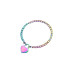 BQS - collar med hjertelås - Regnbuefarget 