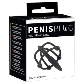 Penisplug - Dilator med glansbur - Silikon 