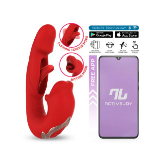 Intoyou - Mouty - Biting & Flipping - Rabbitvibrator med app - Rød 