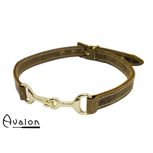 Avalon - Viking - Bit - Brunt Collar med gullfarget bitt Avalon - Viking - Bit - Brunt Collar med gullfarget bitt